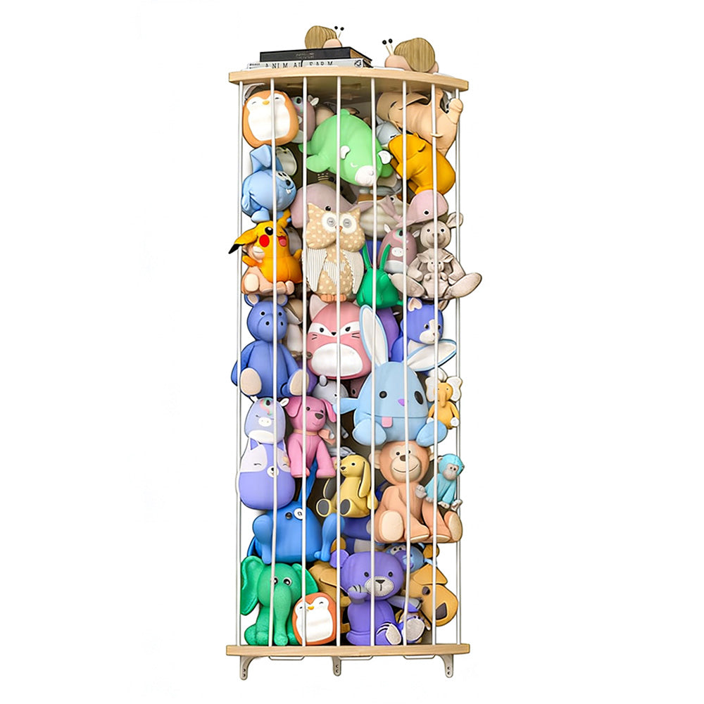 Stuffed Animal Storage Wood Corner Cage Plush Toys Holder With Star Pattern