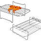 2PCS Square Air Fryer Rack Stackable Multi-Layer Stainless Steel Air Fryer Stand