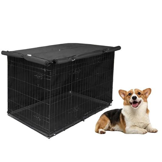 Breathable Oxford Fabric Dog Crate Cover with Front and Side Zipper Doors