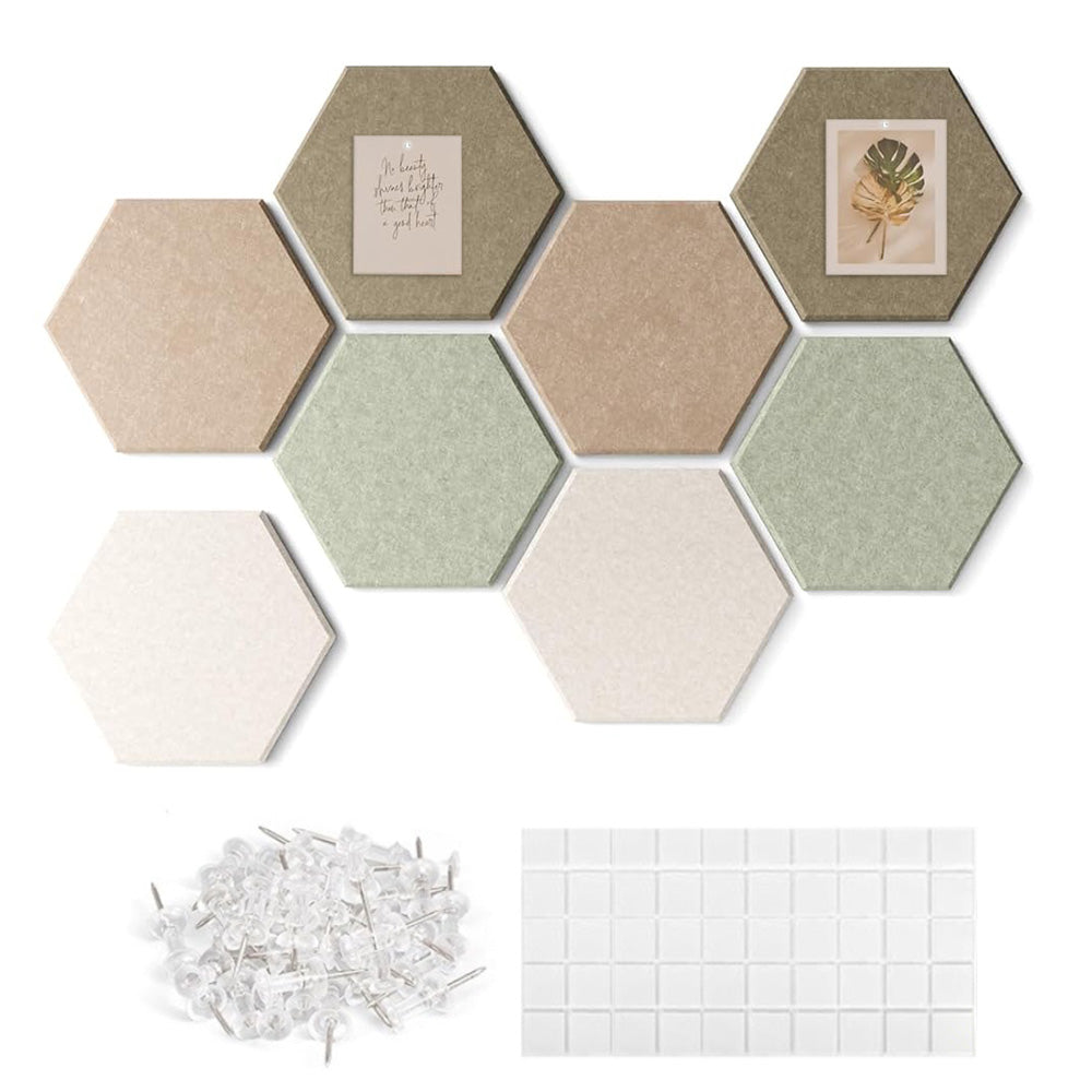 8 Pack Hexagon Felt Board Wall Tiles Bulletin Board Wall Decor