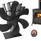 Heat Powered Fireplace Fan Eco-Friendly Stove Fan with Thermometer