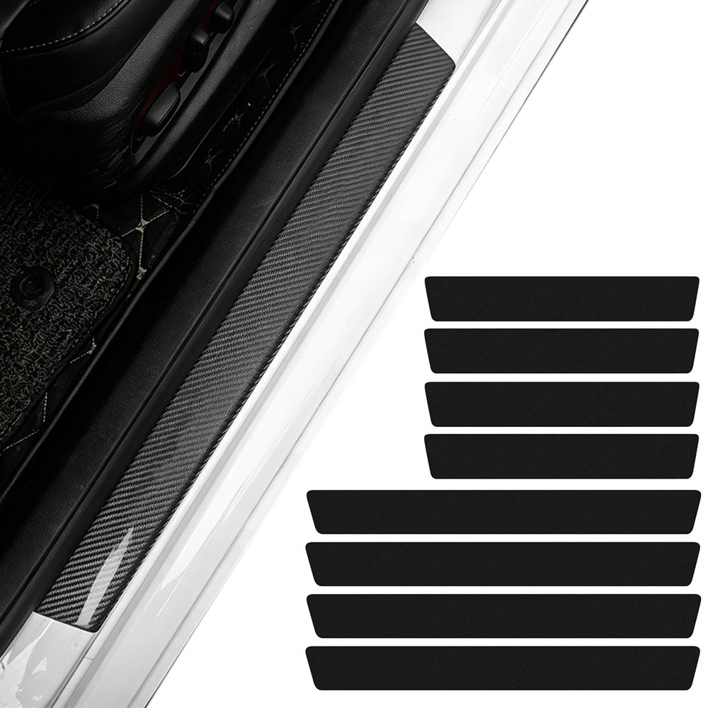 8 Pack Carbon Fiber Texture Car Door Sill Guard Stickers