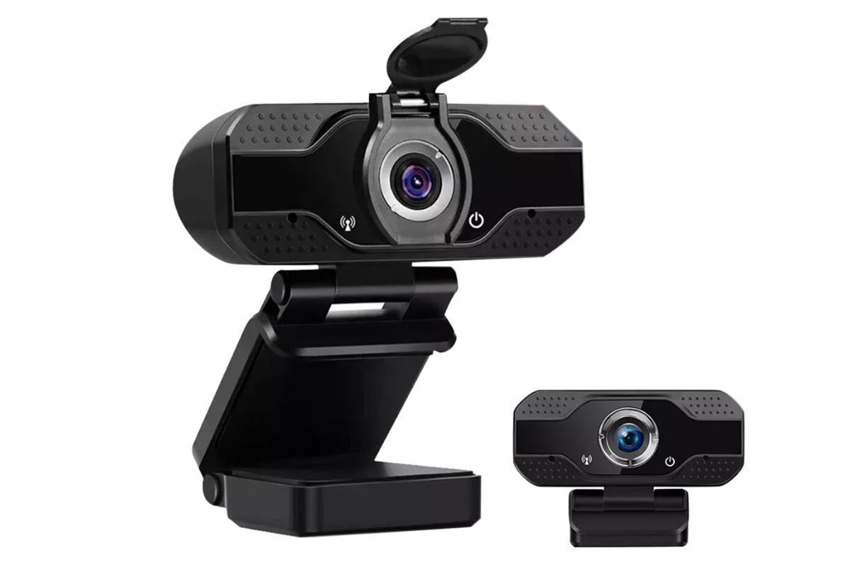 Full HD USB Webcam with Microphone for PC Desktop and Laptop -Black