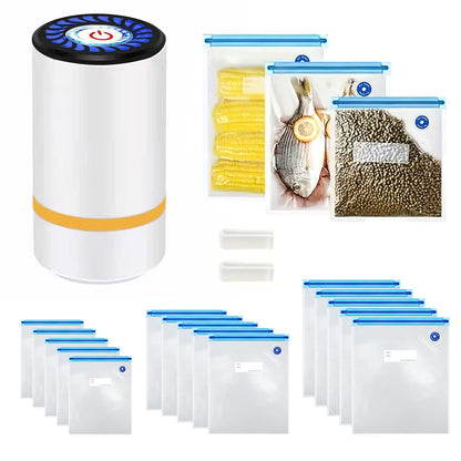Handheld Food Vacuum Sealer Kit USB Rechargeable Portable Sealer with Bags