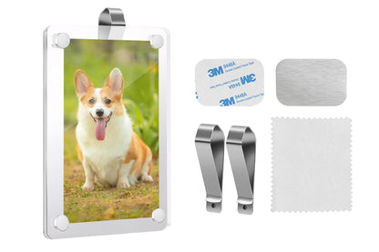 2PCS Clear Car Sun Visor Photo Holder Visor Picture Frame With Clips