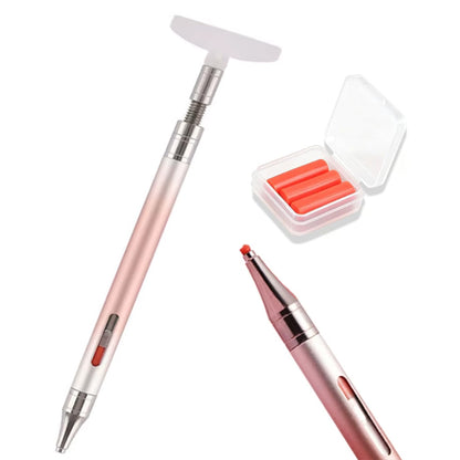 Dual Tip Rhinestone Painting Pen with Corrector and Viewing Window Pink