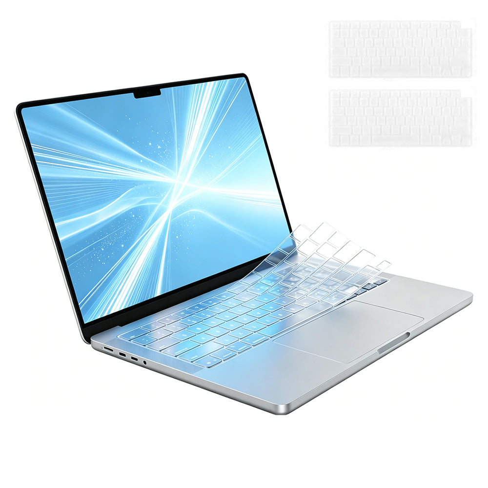 2Pcs Clear Silicone Keyboard Covers for MacBook Air Pro 13 14 15 Inch