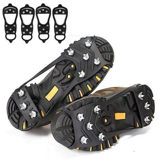 2 Pairs Ice Cleats Traction Crampons Snow Grips with 8 Spikes for Boots Shoes