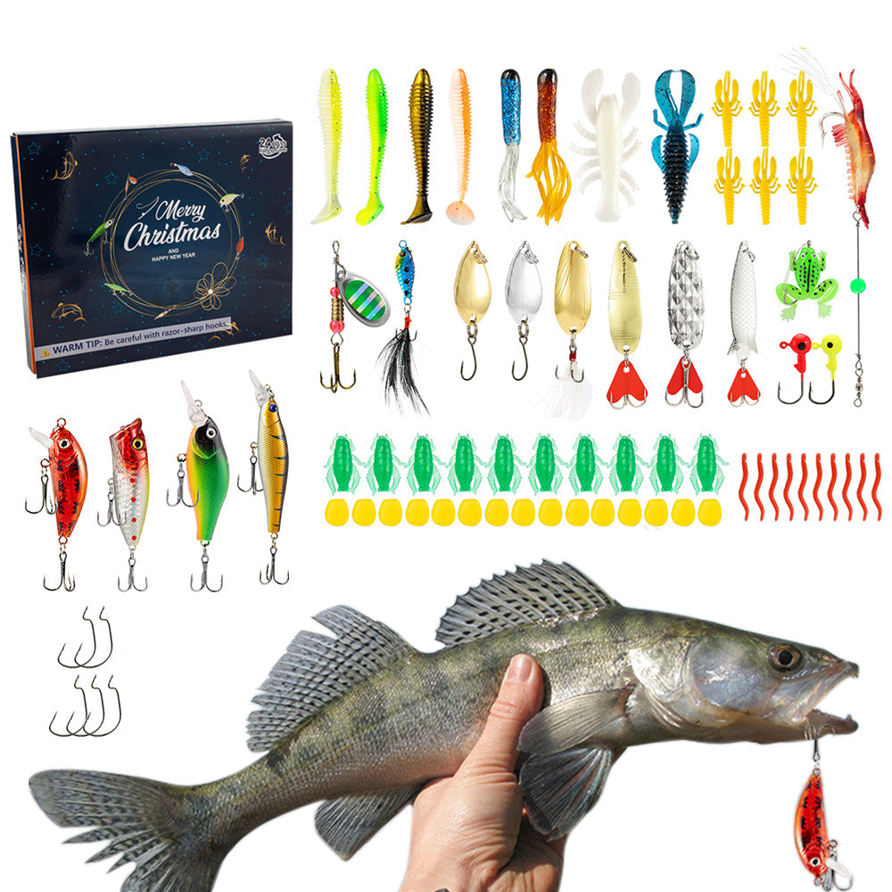 2025 Advent Calendar Fishing Christmas Countdown 24 Days Fishing Lures for Fishing