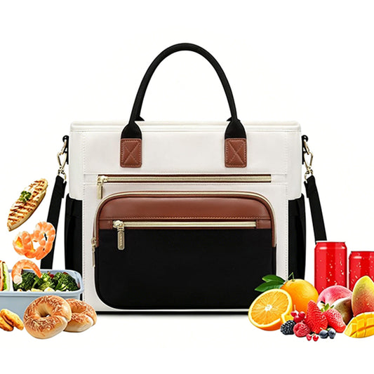Insulated Lunch Bag Double Layer Leakproof Cooler Tote for Work