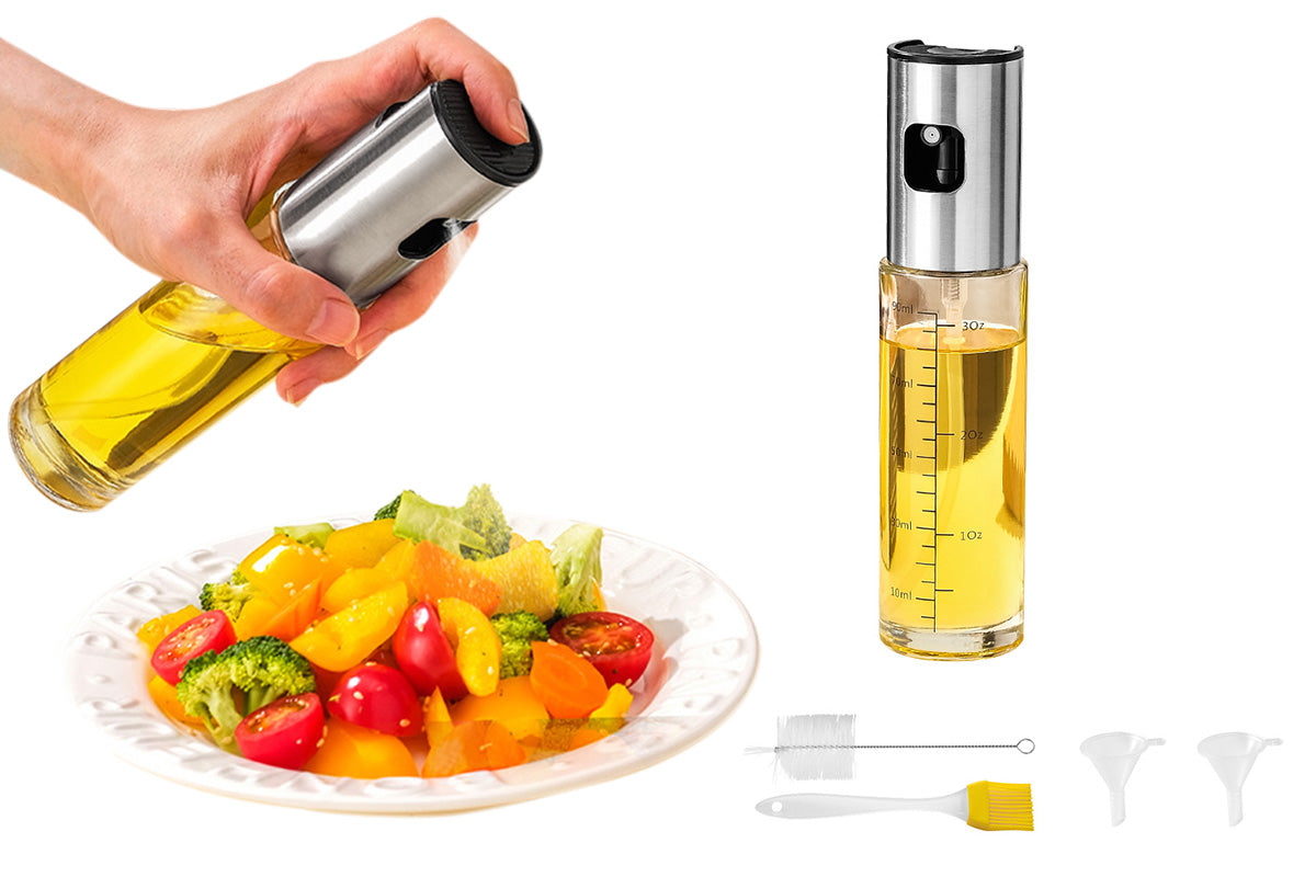 100ml Glass Olive Oil Sprayer Oil Dispenser Bottle for Cooking Salad BBQ Grilling