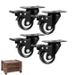 4 Pack 2 Inch Swivel Caster Wheels with Brakes for Cart Workbench and Shelf