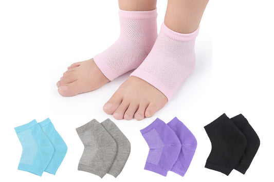 5 Pairs Toeless Gel Heel Socks Foot Skin Care Protector For Dry Cracked Feet