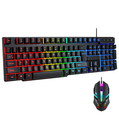 Wired Gaming Keyboard and Mouse Set with RGB Backlight USB