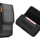Universal Black Oxford Cloth Phone Waist Pouch with Belt Clip and Card Holder Compatible with Most Smartphones
