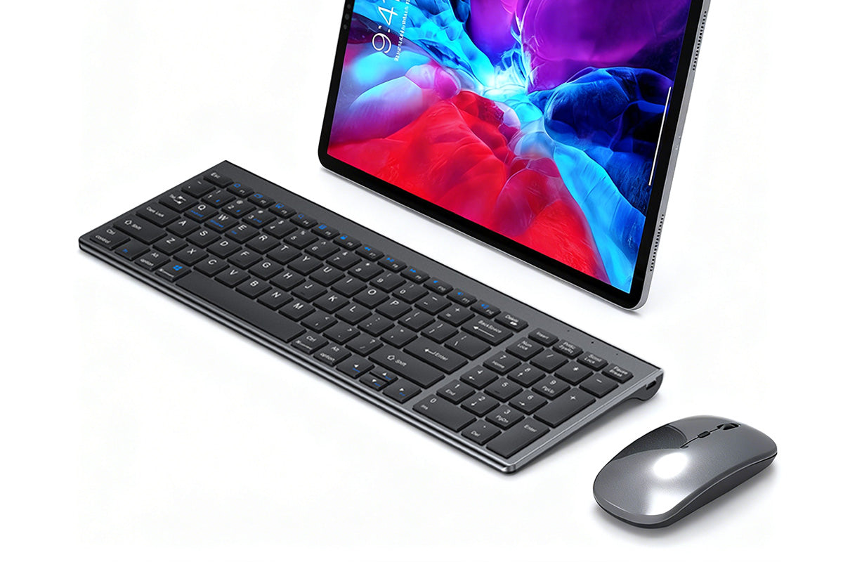Wireless Bluetooth Keyboard Mouse Triple Modes Rechargeable For Tablet PC