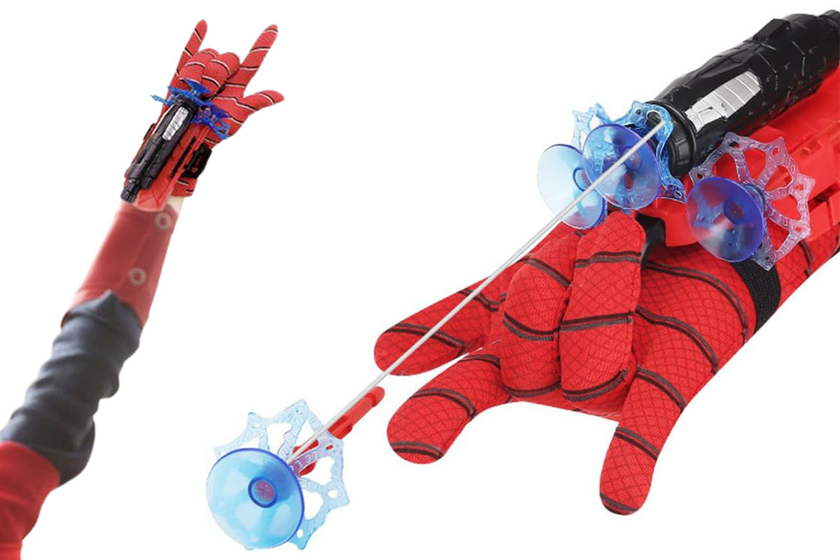 Spider Web Shooter Wrist Launcher Toy Set with Gloves Cosplay Superhero