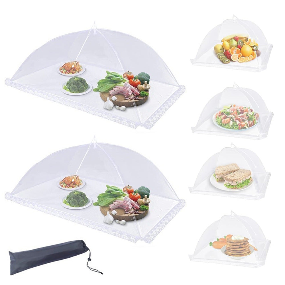 6 PCS Food Covers with Storage Bag Foldable Mesh Food Net for Home Outdoor Picnic