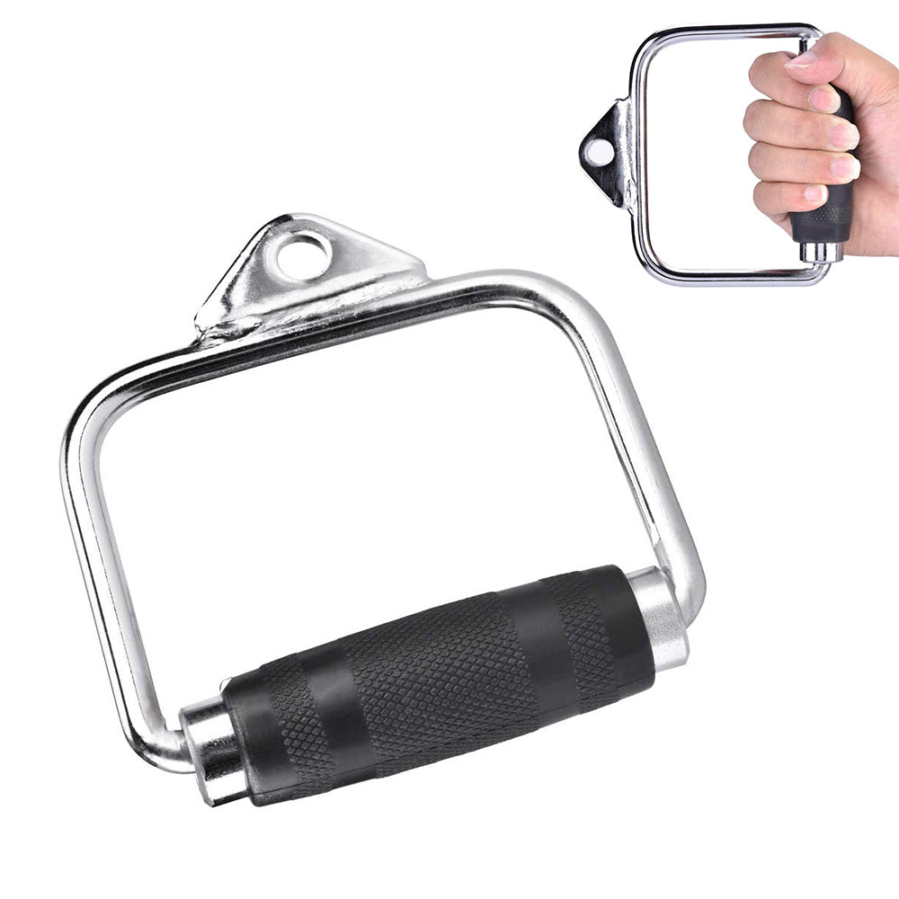 Single D Stirrup Handle with Rubber Grips for Cable Exercise Equipment