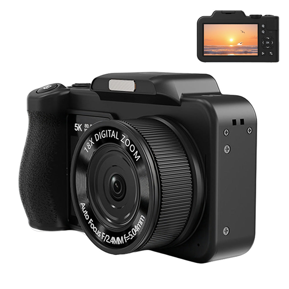 5K Dual Screen Digital Camera 80MP 18X Zoom Autofocus Video Camera
