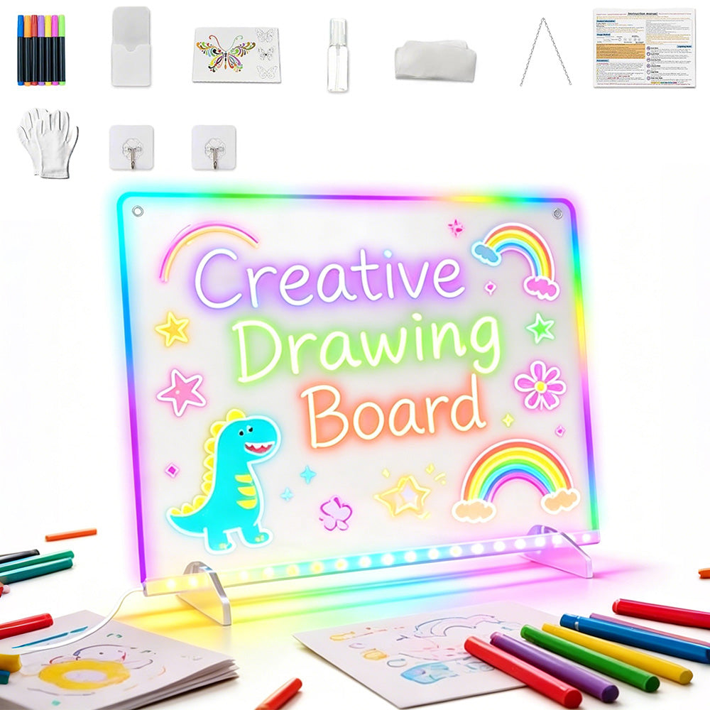 LED Light Up Drawing Board for Little Ones 6 Modes 8 Colors Birthday Gift