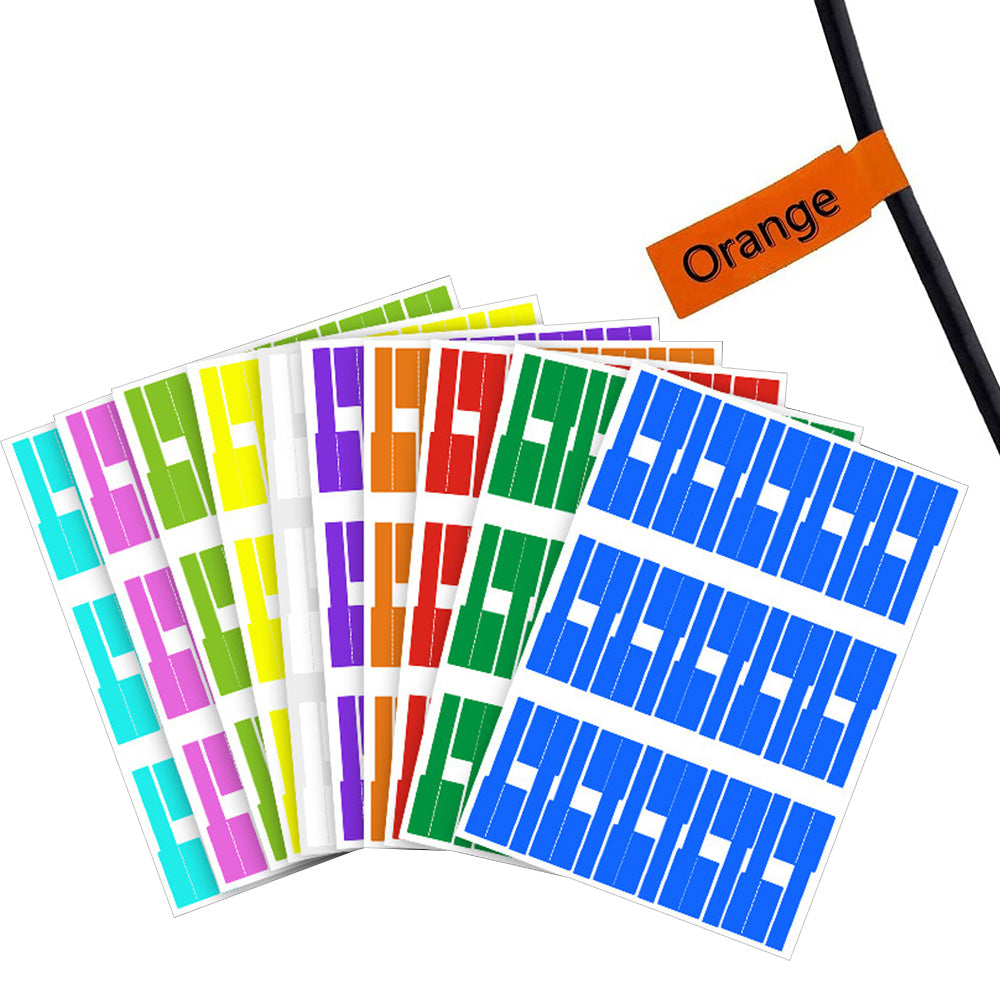 900 PCS Cable Labels with 10 Colors Self Adhesive Wire Markers for Network Power Cord