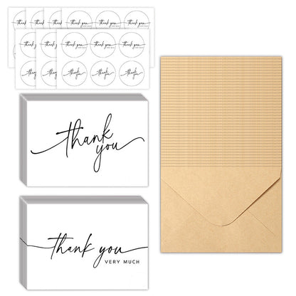 40 Thank You Cards with 40 Envelopes and 42 Stickers for Weddings Graduation