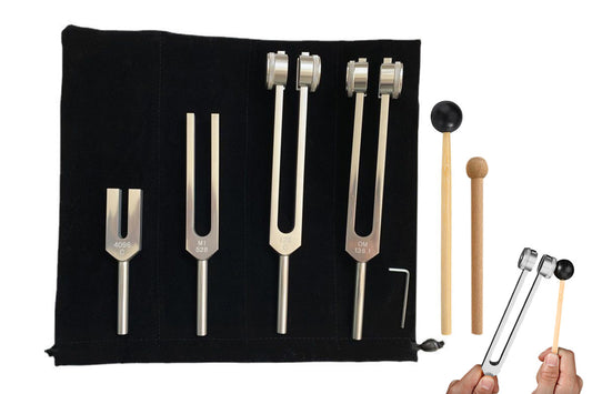 4PCS Tuning Fork Set With Mallet Sound Tool Sensory Tuning Forks