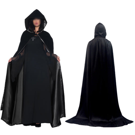 Halloween Cape with Hood for Men and Women Hooded Cloak for Party Stage Performance