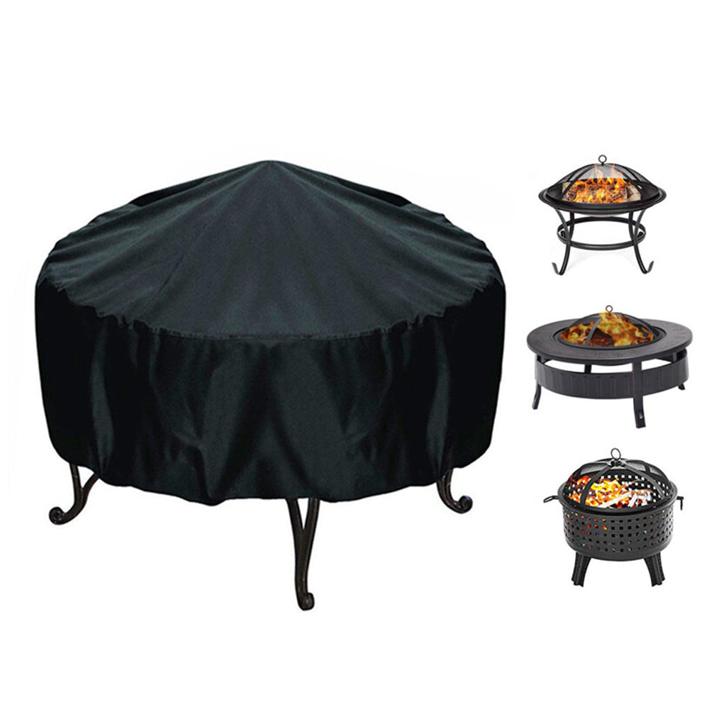Outdoor Round Fire Pit Cover Waterproof Oxford Protector for Patio Use
