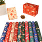 10Pcs Christmas Wrapping Paper Christmas Present Wrap Rolls Cute Traditional Xmas Wrap Paper