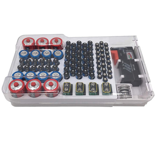 93 Slot Battery Organizer Case with Tester Storage Box for Home Use