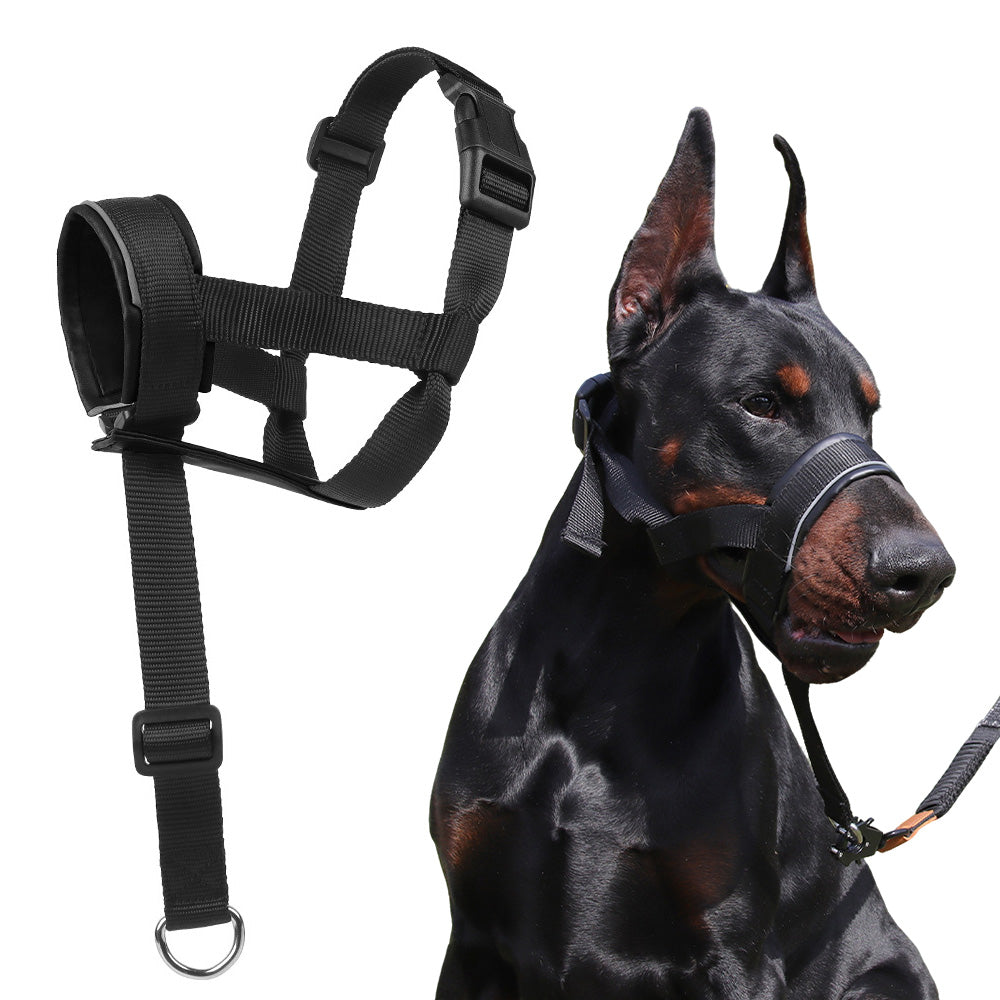 Adjustable Dog Head Collar with Padded Nose Loop for Training