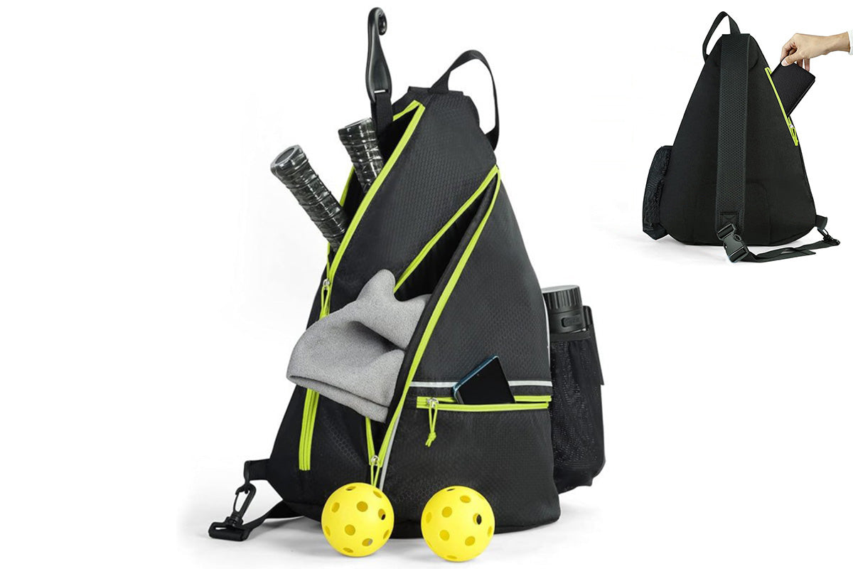 Pickleball Backpack Adjustable Sling Bag Large Capacity with Safety Pocket for Men and Women