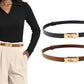 Skinny Belts for Women Dresses PU Leather Adjustable Waist Belt for Pants Jeans