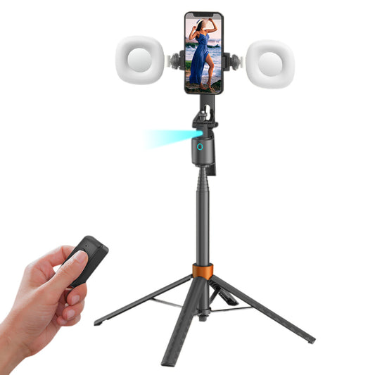 AI Face Tracking Selfie Stick Tripod 360 Auto Tracking Phone Stand with Light