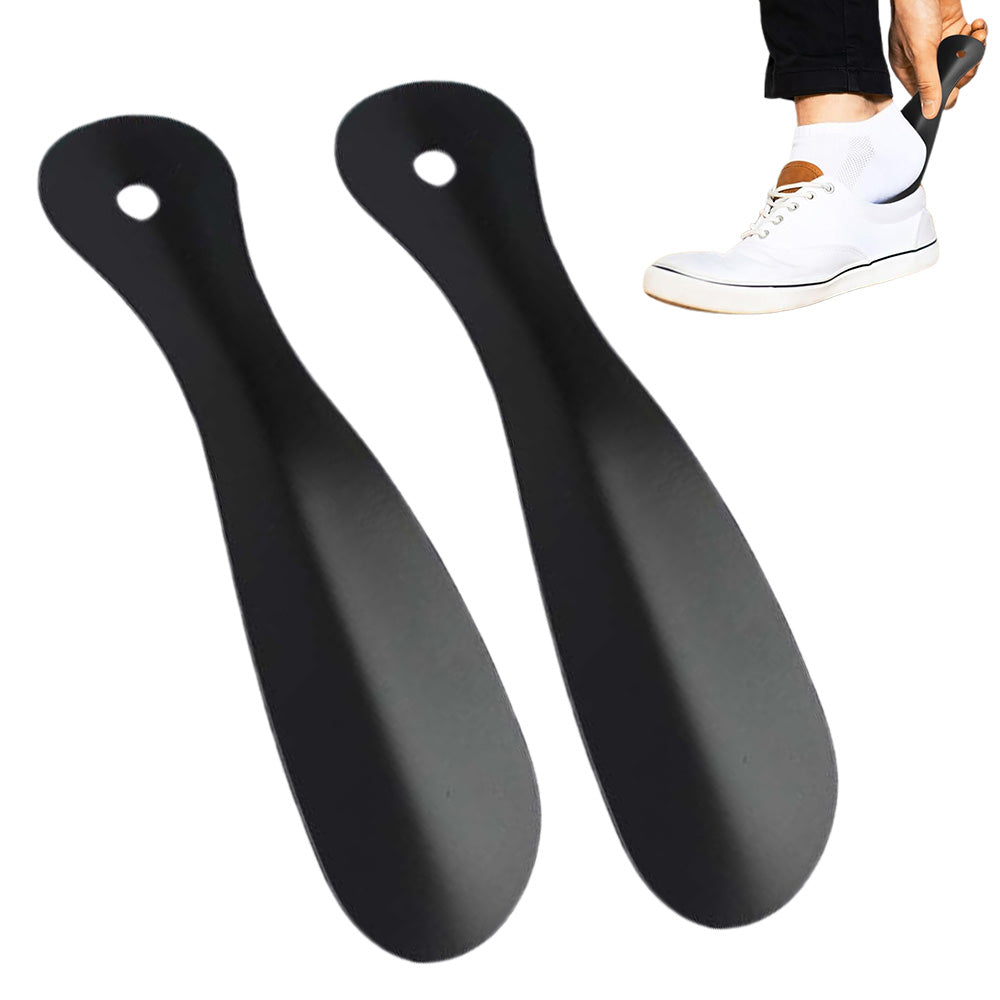 2Pcs 19cm Stainless Steel Shoe Horn No Bend Unisex