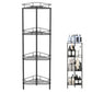 4 Tier No Drill Corner Shower Shelf with Hooks
