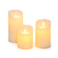 3 Piece Flameless Candles with Dancing Flame for Home Party
