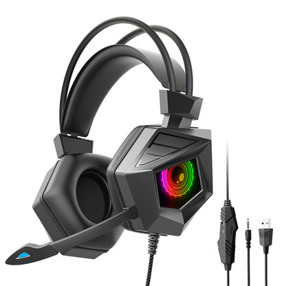 Wired RGB Gaming Headset with Microphone 3.5mm USB for PC PS5 Xbox