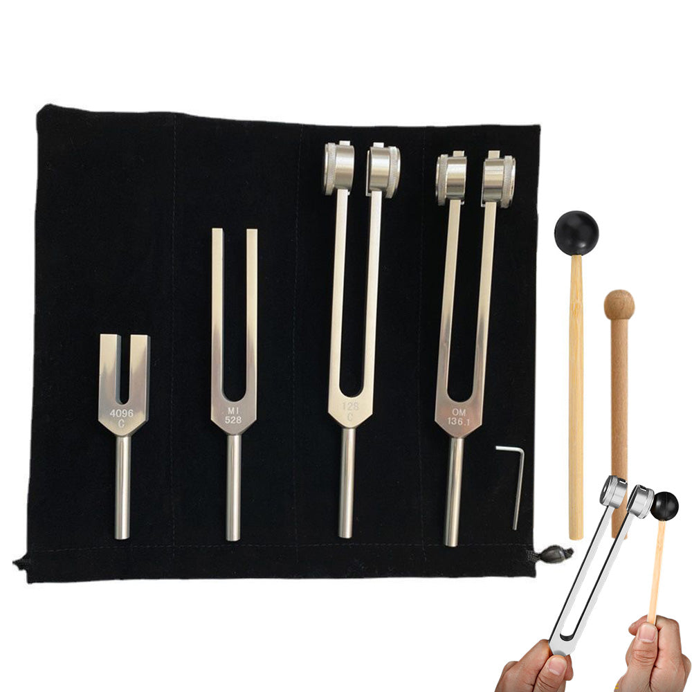 4PCS Tuning Fork Set With Mallet Sound Tool Sensory Tuning Forks