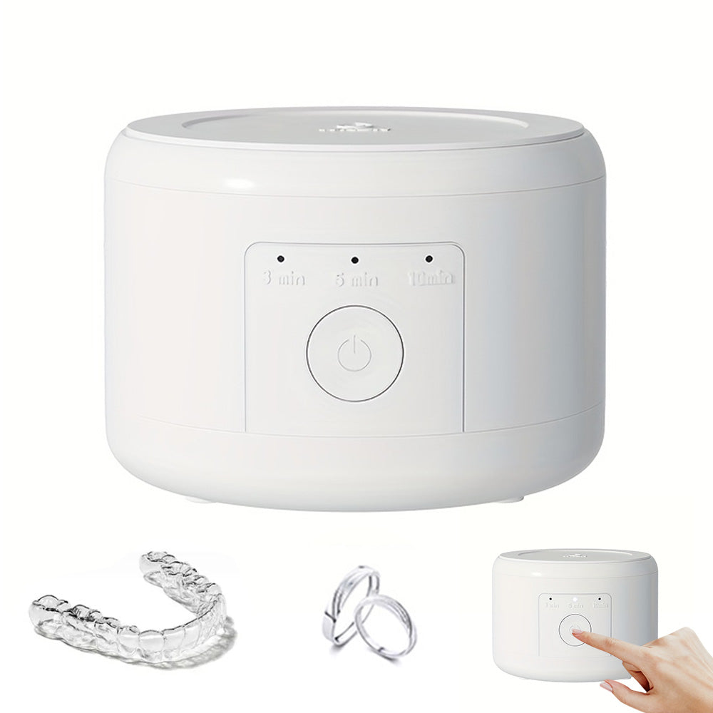 Retainer Cleaner Machine for Night Guards, Aligners, and Jewelry with 180ML Capacity