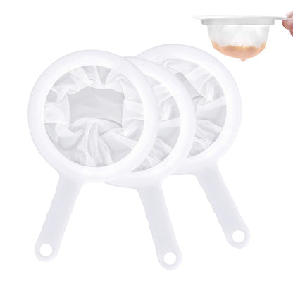 3Pcs Fine Mesh Strainer with Handle and Nylon Filter Sieve for Juice Wine