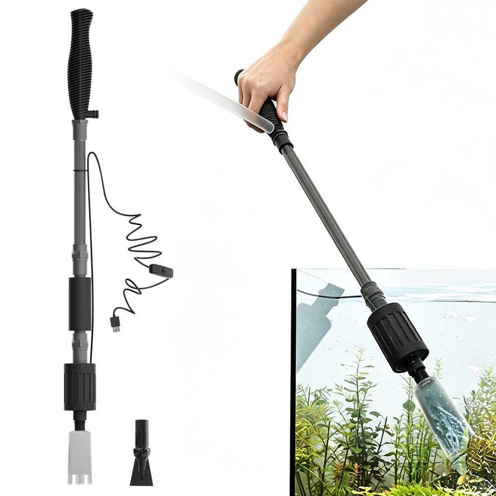 2 in 1 Electric Aquarium Gravel Cleane Fish Tank Vacuum Cleaner for Water Changes and Gravel Washing