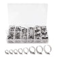 91PCS Stainless Steel Hose Clamps Clips Adjustable Range Worm Gear Pipe Clamp Kit