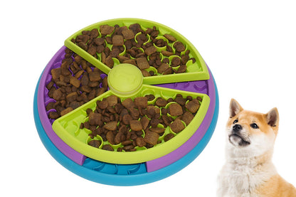 Three-Color Rotating Slow Feeder Bowl Interactive Dog Feeder for Medium and Large Dogs