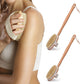 2 Pieces Long Handle Back Shower Brush with Detachable Hand Strap