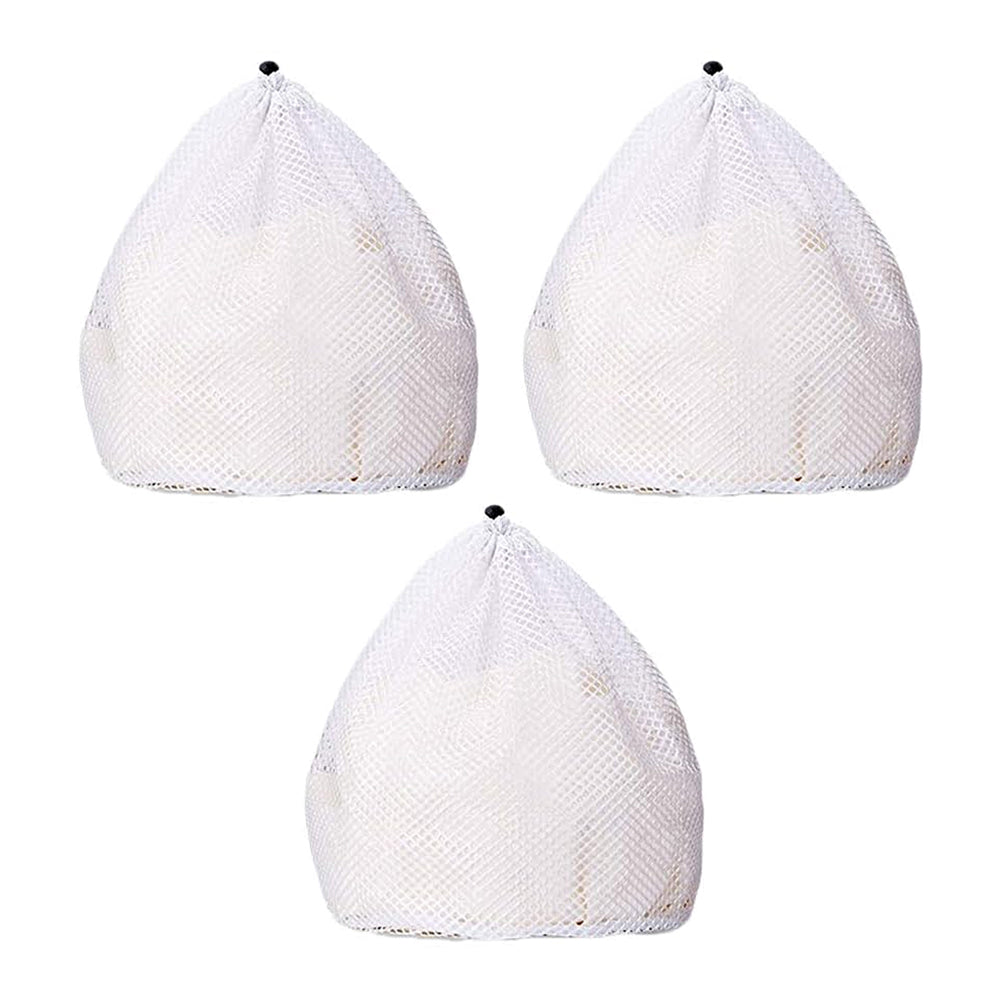 3Pcs Laundry Washing Large Mesh Net Bags Drawstring Clothes Cleaning
