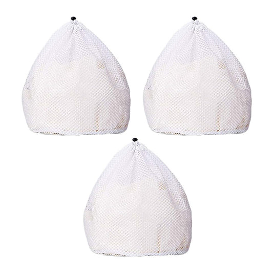 3Pcs Laundry Washing Large Mesh Net Bags Drawstring Clothes Cleaning