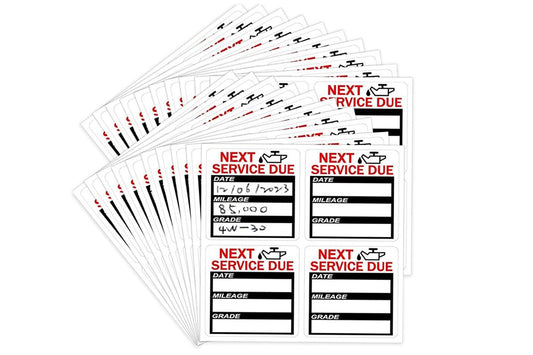 2" Oil Change Reminder Stickers 120 Stickers Static Car Maintenance Labels